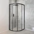 Kép 2/5 - Spirit Clear 80x80 cm íves zuhanykabin zuhanytálca nélkül fekete