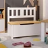 Kép 1/7 - Fehér-bézs MDF gyermek tárolópad 60 x 30 x 55 cm