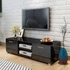 Kép 1/5 - Magasfényű fekete TV-szekrény 120 x 40,5 x 35 cm