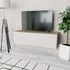 Kép 1/5 - Tölgyfa/fehér magasfényű furnér TV szekrény 120 x 40 x 34 cm