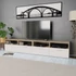 Kép 1/6 - 2 db tölgyfa színű/fehér faforgácslap TV szekrény 95x35x36 cm