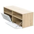 Kép 4/6 - 2 db tölgyfa színű/fehér faforgácslap TV szekrény 95x35x36 cm