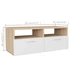 Kép 6/6 - 2 db tölgyfa színű/fehér faforgácslap TV szekrény 95x35x36 cm