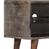 Kép 7/11 - Szürke tömör nyers mangófa TV-szekrény 130 x 30 x 46 cm