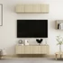 Kép 1/8 - 4 db sonoma tölgy színű szerelt fa TV-szekrény 60 x 30 x 30 cm