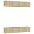Kép 2/8 - 4 db sonoma tölgy színű szerelt fa TV-szekrény 80 x 30 x 30 cm