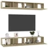Kép 3/8 - 4 db sonoma tölgy színű szerelt fa TV-szekrény 100 x 30 x 30 cm