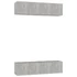 Kép 2/8 - 4 db betonszürke szerelt fa TV-szekrény 60 x 30 x 30 cm