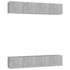 Kép 2/8 - 4 db betonszürke szerelt fa TV-szekrény 80 x 30 x 30 cm