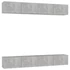 Kép 2/8 - 4 db betonszürke szerelt fa TV-szekrény 100 x 30 x 30 cm