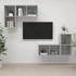 Kép 1/5 - 4 db betonszürke szerelt fa falra szerelhető TV-szekrény