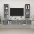 Kép 1/5 - 4 db betonszürke szerelt fa falra szerelhető TV-szekrény