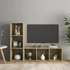 Kép 1/9 - 2 db sonoma tölgy színű szerelt fa TV-szekrény 107 x 35 x 37 cm