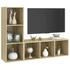 Kép 3/9 - 2 db sonoma tölgy színű szerelt fa TV-szekrény 107 x 35 x 37 cm