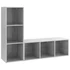 Kép 2/8 - 2 db betonszürke szerelt fa TV-szekrény 107 x 35 x 37 cm