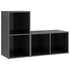 Kép 2/8 - 2 db magasfényű szürke szerelt fa TV-szekrény 72 x 35 x 36,5 cm