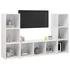 Kép 3/8 - 3 db fehér szerelt fa TV-szekrény 107 x 35 x 37 cm