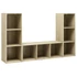 Kép 2/8 - 3 db sonoma tölgy színű szerelt fa TV-szekrény 107 x 35 x 37 cm