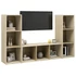 Kép 3/8 - 3 db sonoma tölgy színű szerelt fa TV-szekrény 107 x 35 x 37 cm