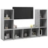 Kép 3/8 - 3 db betonszürke szerelt fa TV-szekrény 107 x 35 x 37 cm