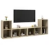 Kép 3/8 - 4 db sonoma tölgy színű szerelt fa TV-szekrény 72x35x36,5 cm