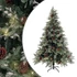 Kép 1/8 - Zöld-fehér PVC és PE megvilágított karácsonyfa tobozzal 150 cm