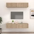 Kép 1/11 - 4 db sonoma-tölgy színű szerelt fa TV-szekrény 80 x 30 x 30 cm
