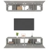 Kép 5/11 - 4 db betonszürke szerelt fa fali TV-szekrény 80 x 30 x 30 cm