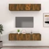Kép 1/11 - 4 db füstös tölgy színű szerelt fa TV-szekrény 80 x 30 x 30 cm