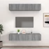Kép 1/11 - 4 db szürke sonoma színű szerelt fa TV-szekrény 80 x 30 x 30 cm