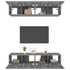 Kép 5/11 - 4 db szürke sonoma színű szerelt fa TV-szekrény 80 x 30 x 30 cm
