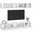 Kép 3/8 - 4 db fehér fali TV-szekrény 100 x 30 x 30 cm