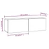 Kép 8/8 - 4 db fekete fali TV-szekrény 100 x 30 x 30 cm
