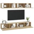 Kép 3/8 - 4 db sonoma tölgy színű fali TV-szekrény 100 x 30 x 30 cm