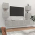Kép 1/11 - 6 részes betonszürke szerelt fa TV-szekrényszett