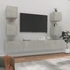 Kép 1/11 - 6 részes betonszürke szerelt fa TV-szekrényszett