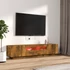 Kép 3/11 - 2 részes füstös tölgy színű fa TV-szekrény szett LED-lámpákkal