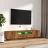 Kép 4/11 - 2 részes füstös tölgy színű fa TV-szekrény szett LED-lámpákkal