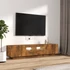 Kép 5/11 - 2 részes füstös tölgy színű fa TV-szekrény szett LED-lámpákkal