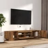 Kép 6/11 - 2 részes füstös tölgy színű fa TV-szekrény szett LED-lámpákkal