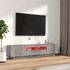 Kép 3/11 - 2 részes szürke sonoma színű fa TV-szekrény szett LED-lámpákkal