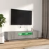 Kép 4/11 - 2 részes szürke sonoma színű fa TV-szekrény szett LED-lámpákkal
