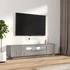Kép 5/11 - 2 részes szürke sonoma színű fa TV-szekrény szett LED-lámpákkal
