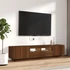 Kép 5/11 - 2 részes barna tölgy színű fa TV-szekrény szett LED-lámpákkal