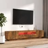 Kép 3/11 - 2 részes füstös tölgy színű fa TV-szekrény szett LED-lámpákkal