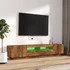 Kép 4/11 - 2 részes füstös tölgy színű fa TV-szekrény szett LED-lámpákkal