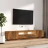 Kép 5/11 - 2 részes füstös tölgy színű fa TV-szekrény szett LED-lámpákkal