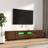 Kép 4/11 - 2 részes barna tölgy színű fa TV-szekrény szett LED-lámpákkal