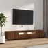 Kép 5/11 - 2 részes barna tölgy színű fa TV-szekrény szett LED-lámpákkal