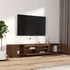 Kép 6/11 - 2 részes barna tölgy színű fa TV-szekrény szett LED-lámpákkal